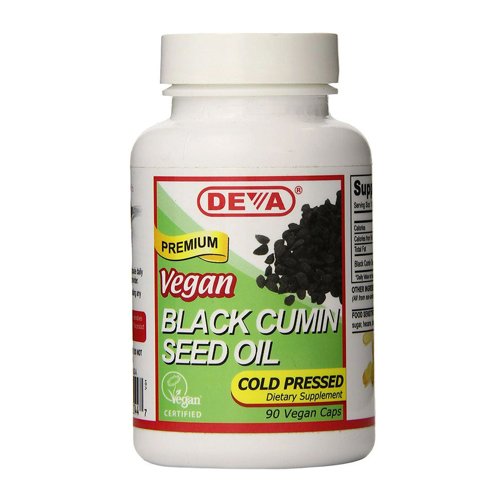 Deva Premium Vegan Black Cumin Seed Oil Cold Pressed Capsules, 90 Ea